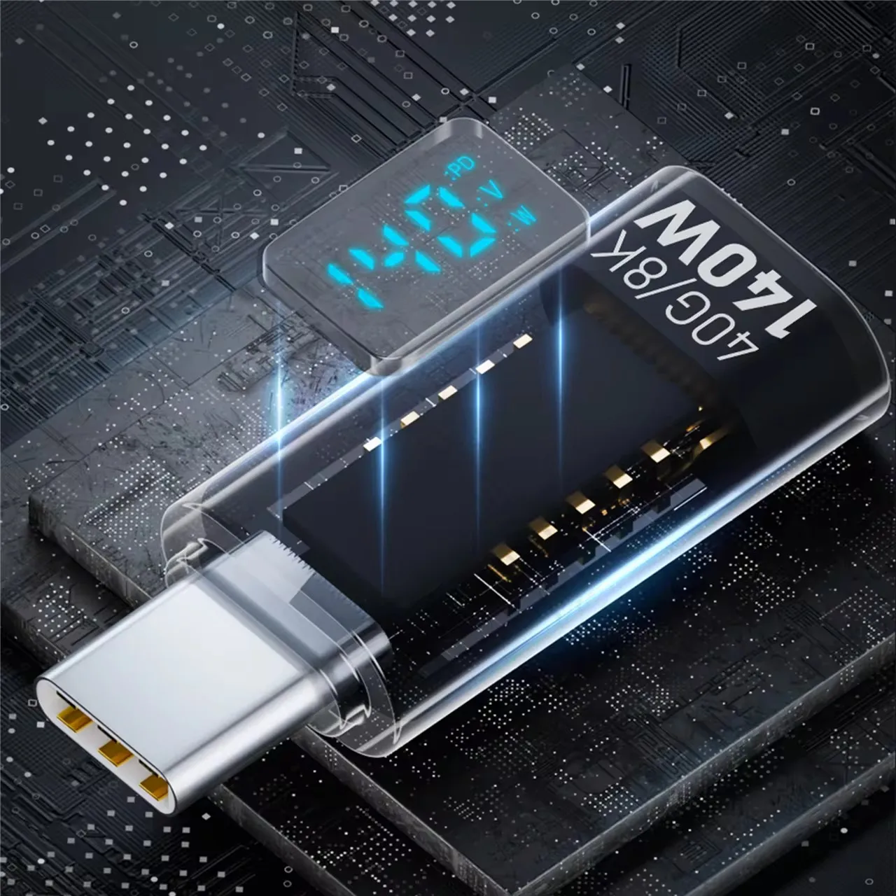 OTG موصل شاشة ديجيتال محول البيانات 40G 35W PD 140W USB C محول نوع C إلى USB C لنظام أندرويد ماك بوك برو الهواء آيفون