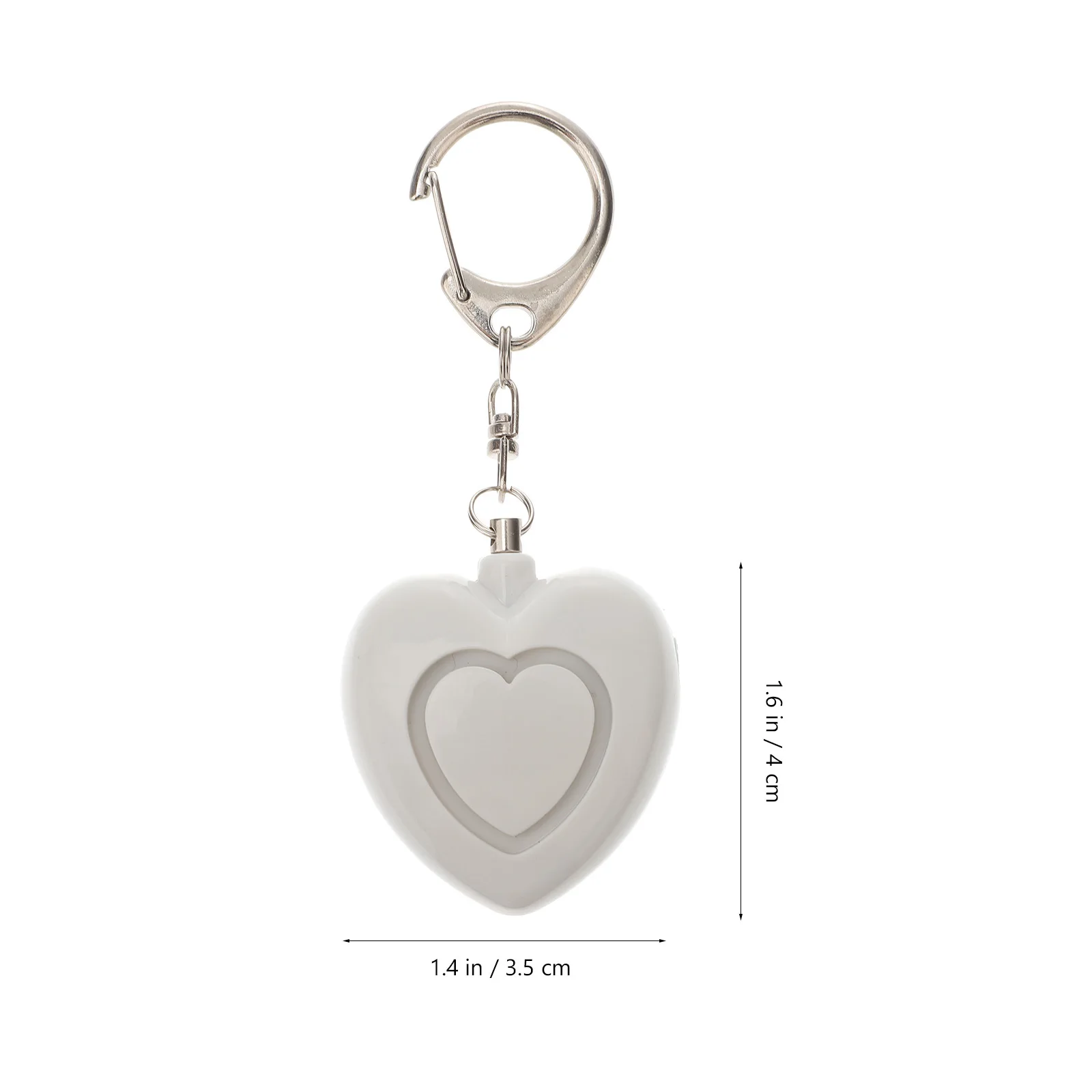 سلسلة مفاتيح إنذار شخصية على شكل قلب، جهاز أمان محمول للنساء والفتيات وكبار السن، سلسلة مفاتيح إنذار ذاتية للنساء