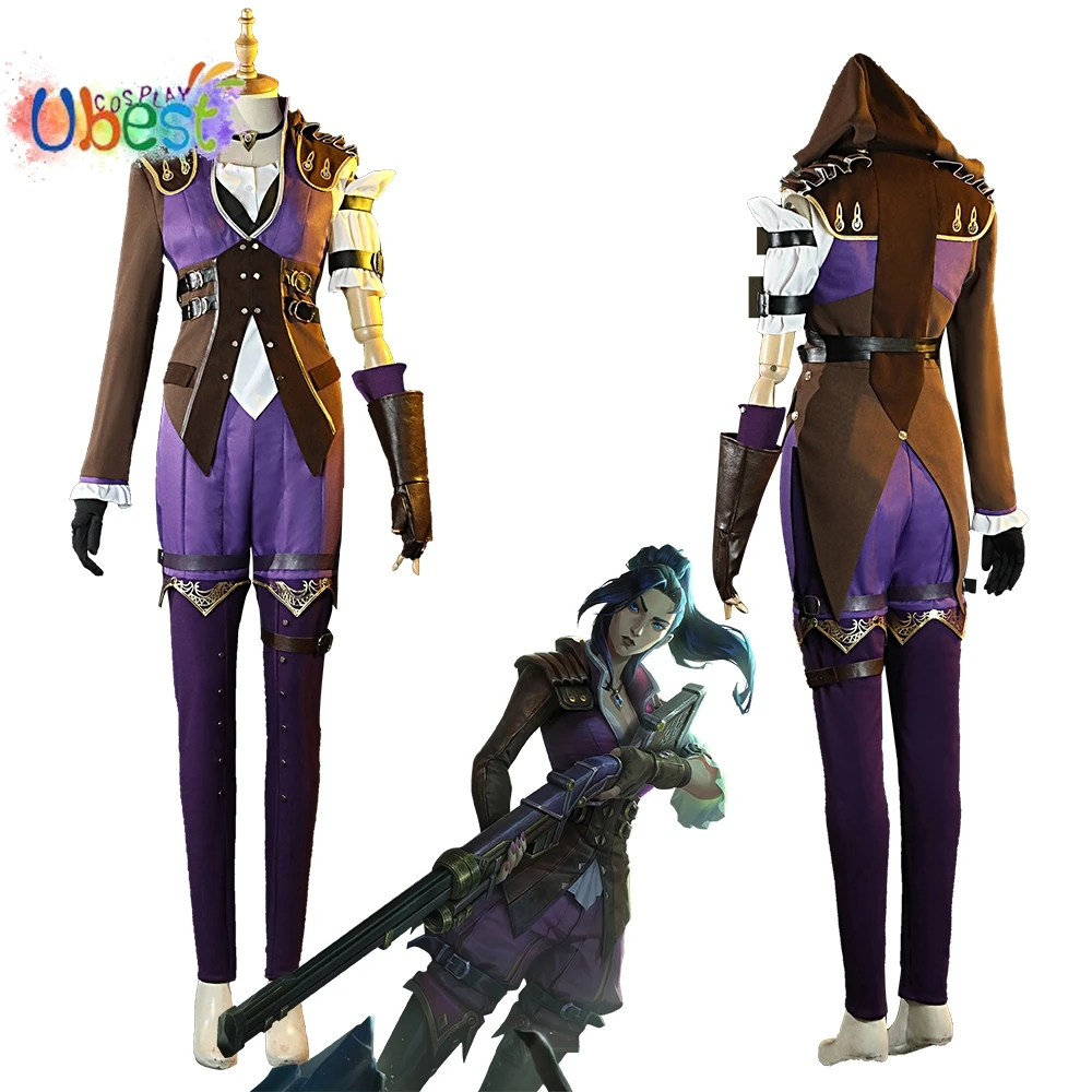 Arcane LOL Caitlyn Costume Cosplay Suit Shoes Wig Outfit