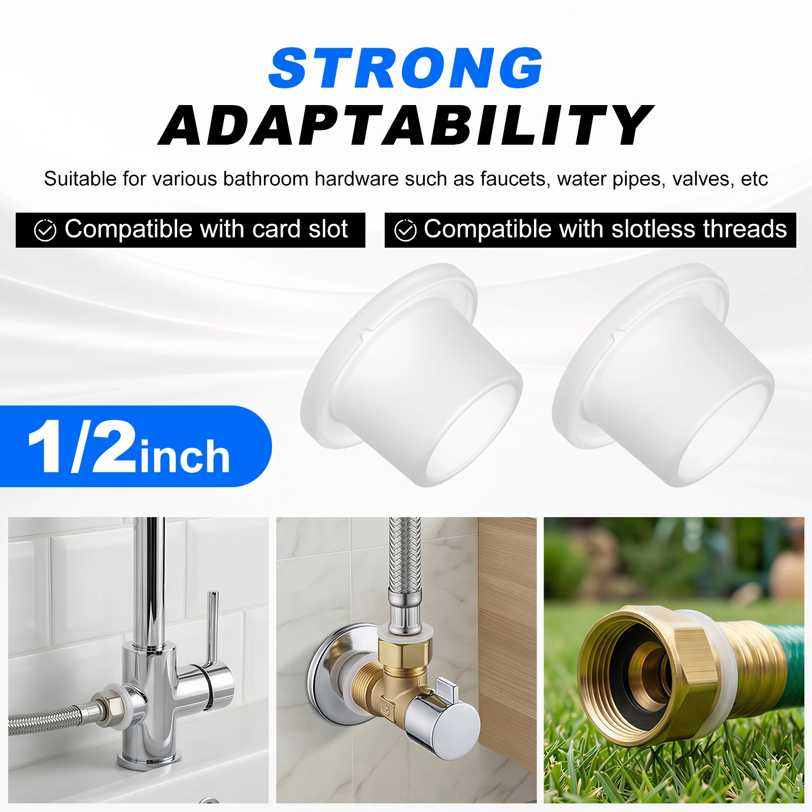 60 Pcs Silicone Faucet Sealing Gaskets 1/2 Inch Prevent Dripping Leakage Faucet Washer Plug for Triangle Valve Rubber Pipe Hose