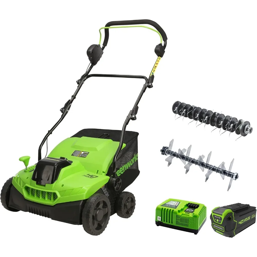 40V (2-In-1) Dethatcher / Scarifier, 5Ah USB Battery and Rapid Charger Included, DT40B510