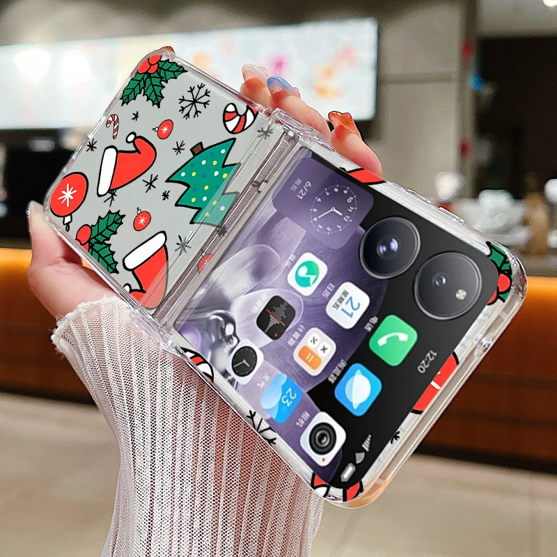 Voor Xiaomi Mix Flip Case Scharnierende Kerst Kerstman Elanden Print Schokbestendig Helder PC Hard Folding Cover Funda Voor Xiaomi Mixflip