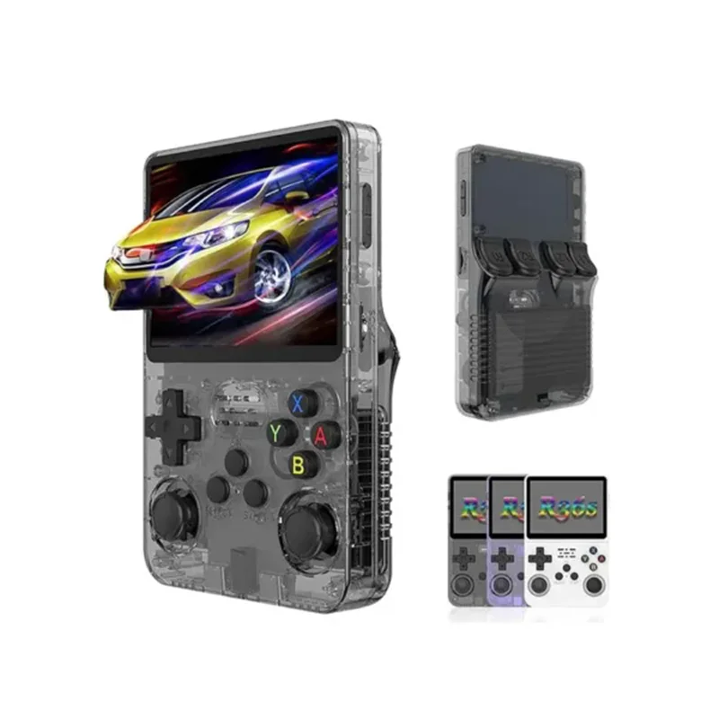 Consola de videojuegos portátil retro r36s, sistema Linux, pantalla IPS de 3,5 pulgadas, reproductor de vídeo portátil de bolsillo, juegos de 64GB y 128GB