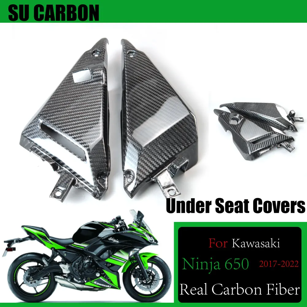 100% Real Carbon Fiber For Kawasaki Ninja650 Z650 2017-2022 Motorcycle Accessories Under Seat Covers Fairing Ninja 650