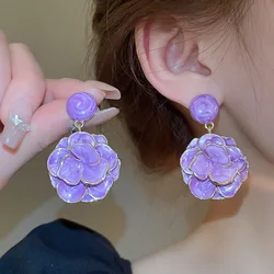 Geometric flower earrings forest style high-end atmospheric earrings