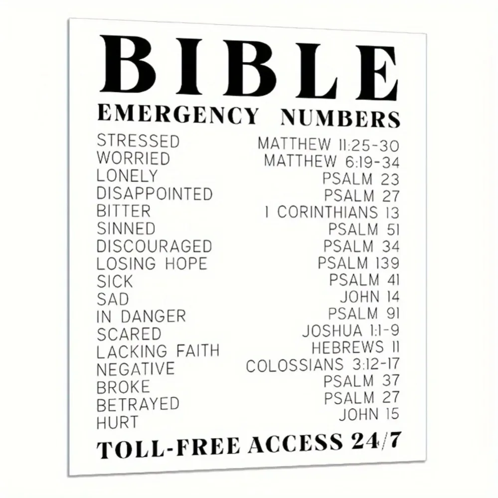 Scripture Emergency Metal Sign | Bible Verse Wall Art with Faith Vibe | Decor That Brings Divine Comfort to Emergency Reminder