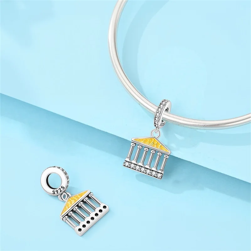 925 Sterling Silber Reise-Anhänger „Rund um die Welt“ mit Beijing, Paris, Mailand für Damen, passend für Original-Armbänder, DIY-Schmuckgeschenke – Detail 13