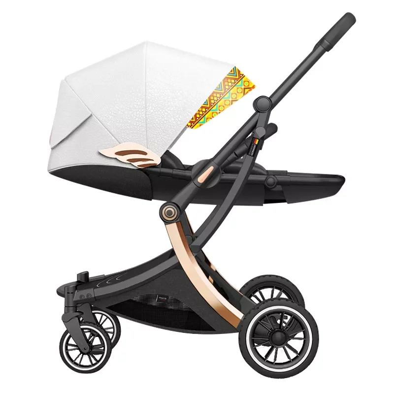 Nieuw ontworpen hoogwaardige kinderwagen 4-in-1 draagbare luxe