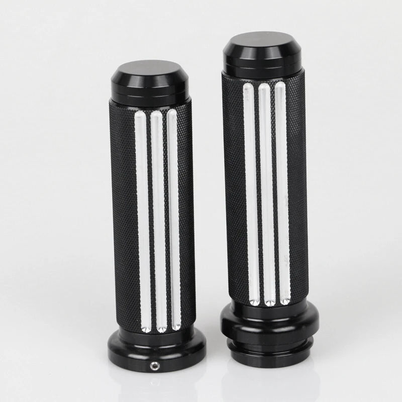 

2 PCS CNC 1In Handlebar Electronic Throttle Hand Grips Motorcycle Handle Cover Black For Touring FLHR FXDLS FXSE FLSTNSE