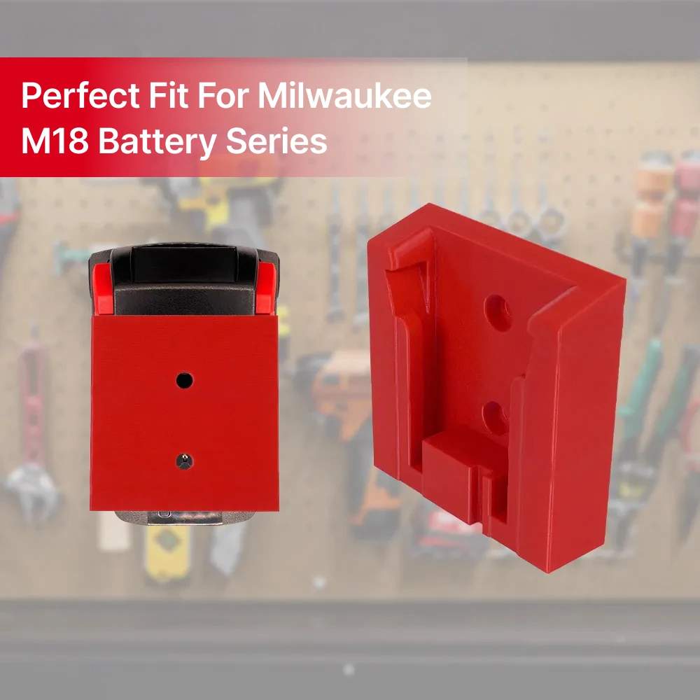 Wall Mount Battery Storage Holder Compatible with Milwaukee M18 Power Tool Bracket Rack Garage Workshop Organizer Accessories
