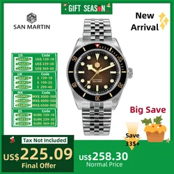 San Martin 40mm Gradient Waffle Dial BB NH35 Automatic Watch For Men Jubilee Bracelet Luxury Dive BGW-X1 Erkek Saat SN0128-3