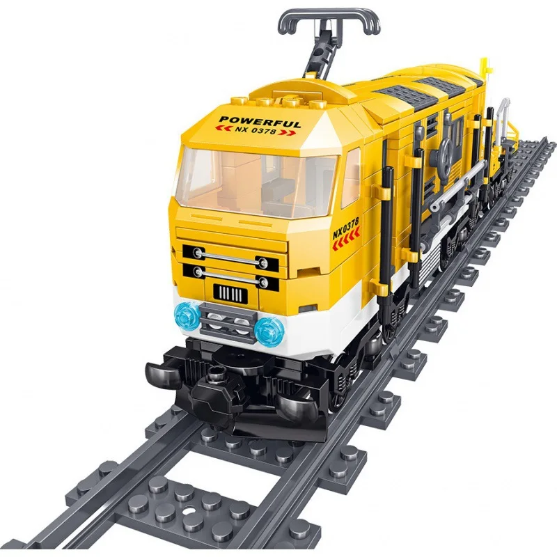 Rail transit series high-speed train steam train building blocks toy small particle model