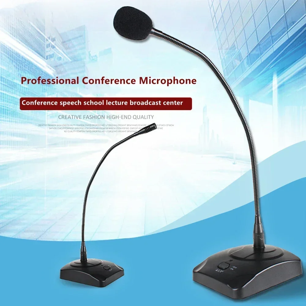 Gooseneck Microphone Professional Conference Center Mic Capacitive Broadcasting Flexible High Sensitivity Speech Wired 6.5 3.5mm