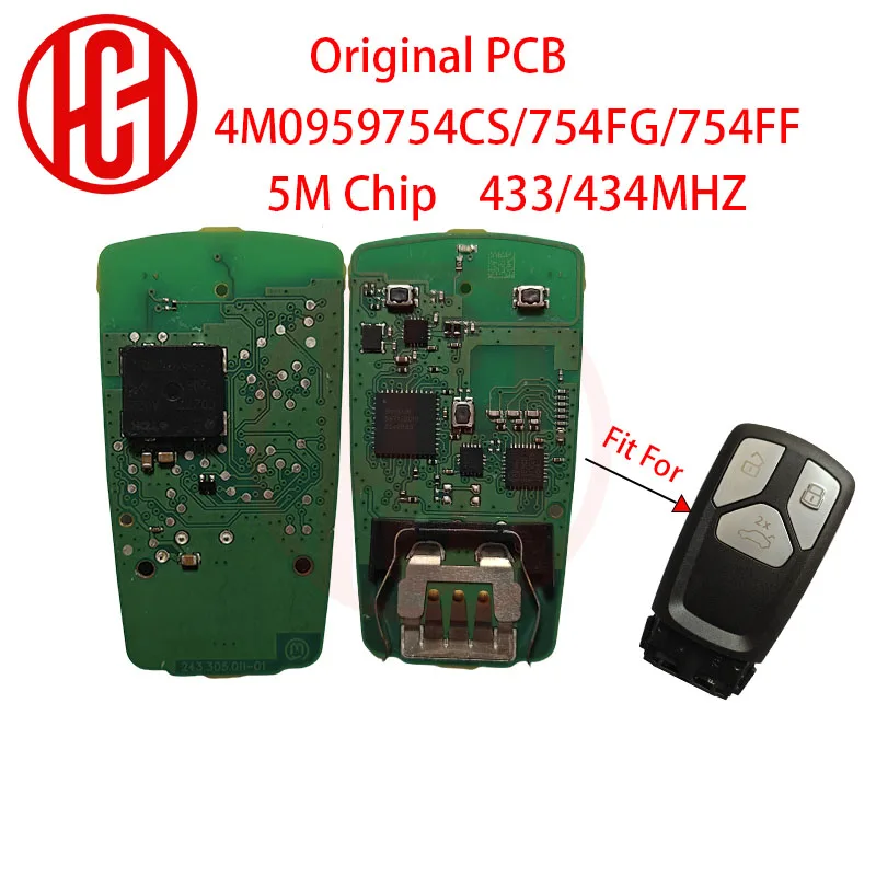 Original PCB Smart Remote Keyless Go 433/434Mhz 5M MLB-Key PCB For Audi A4L A5 A6L Q5L Q7 Q8 RS4 RS5 RS6 RS7 2017-2024