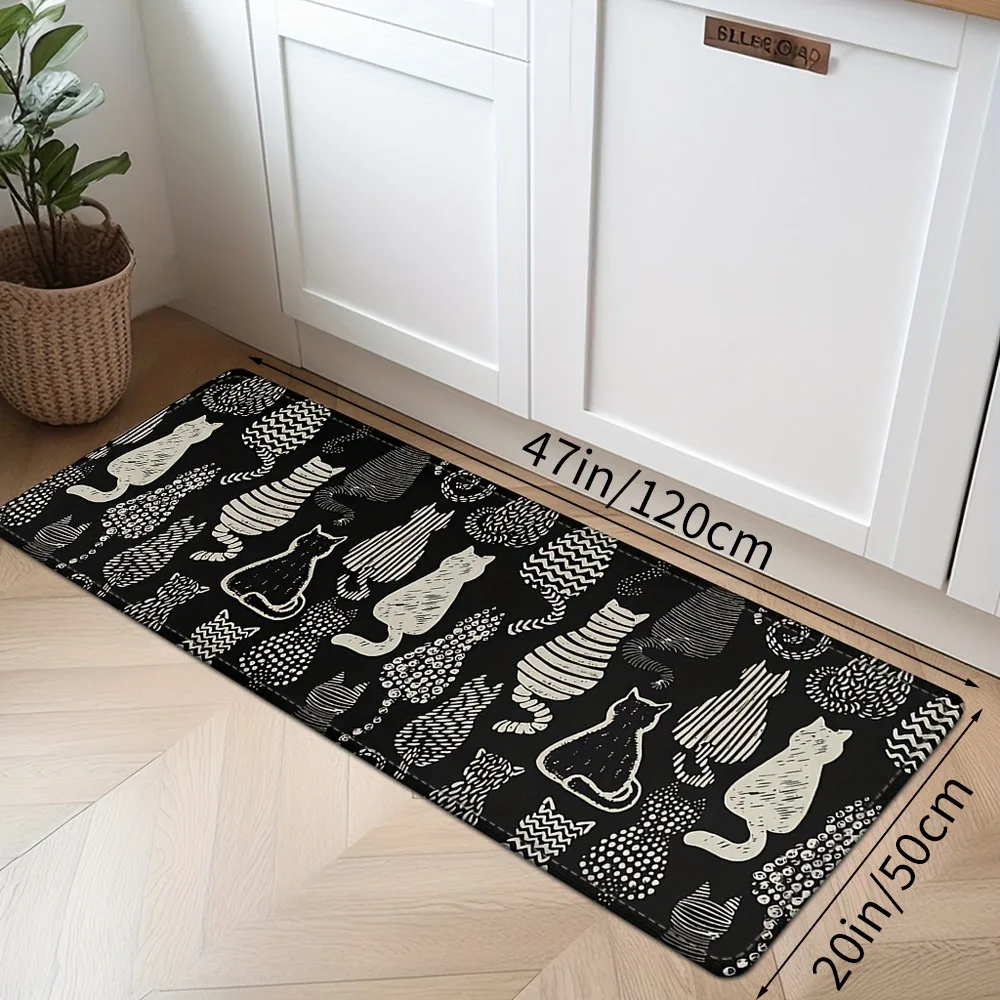 Cartoon cat back bedroom living room decoration mats, bathroom toilet absorbent mats