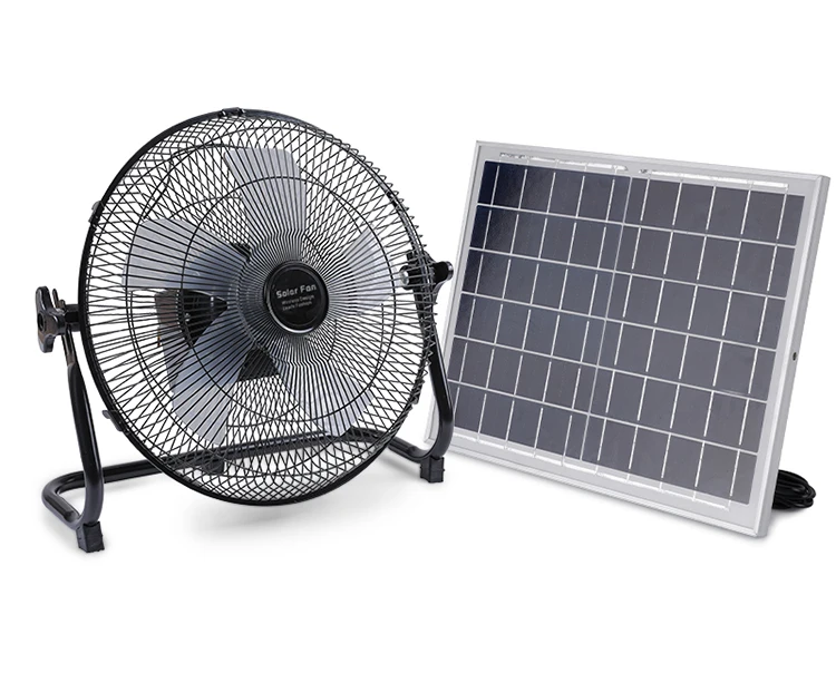 Floor Dc Powered Fan 12V 12 Inch Table Standing Plastic Outdoor Rechargeable Electric Solar Powered Fan With Lithium Battery