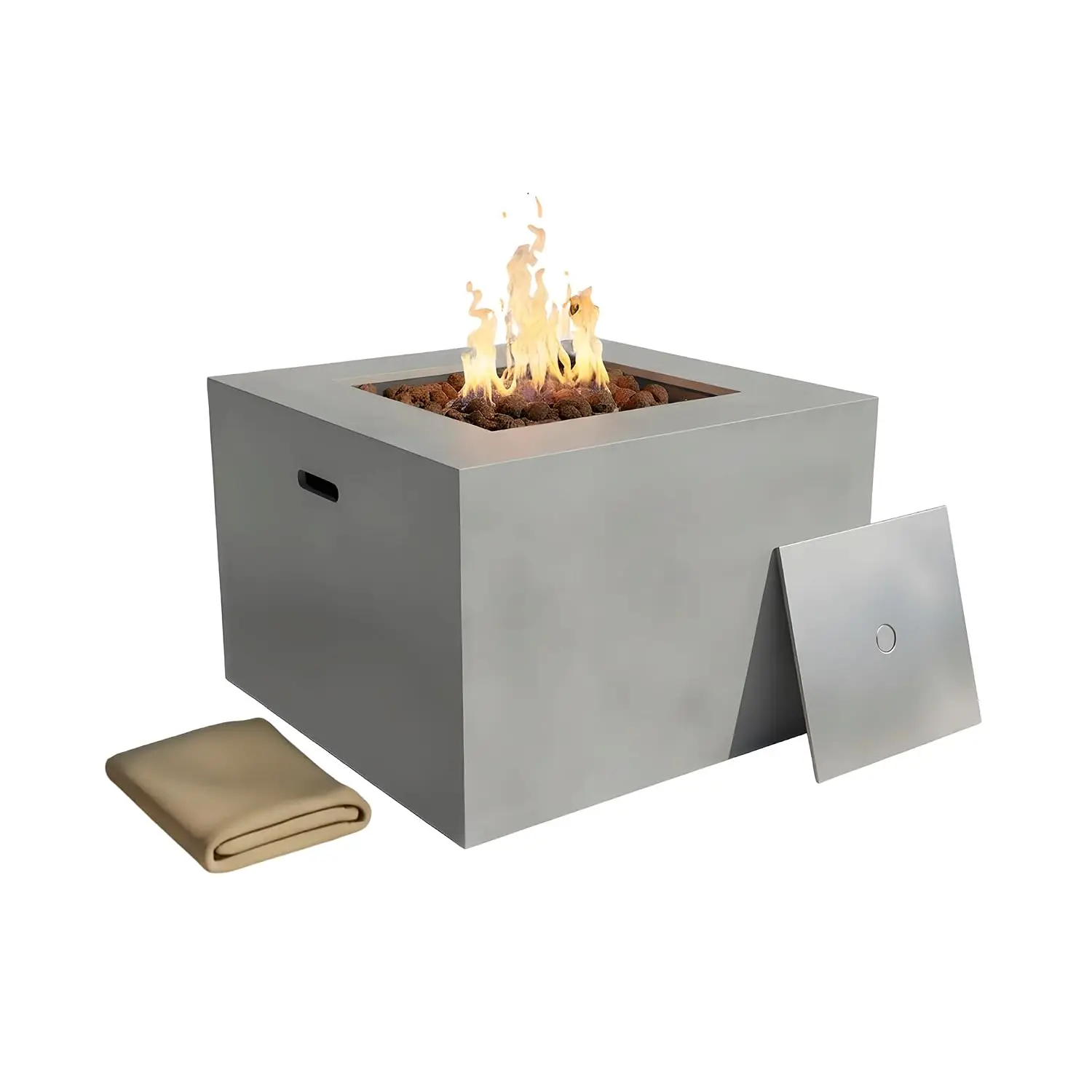Kai 32-Inch Square Propane Fire Pit Table, Alloy Steel Outdoor Fire Pit with 50,000 BTUs, CSA-Certified, Includes a, Customized