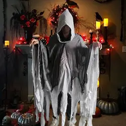 Unisex Halloween Ghost Dementors Cosplay Kostuum Gothic Horror Zombie Gescheurde Capes Met Capuchon Dag Van De Dode Partij Rekwisieten Mantels