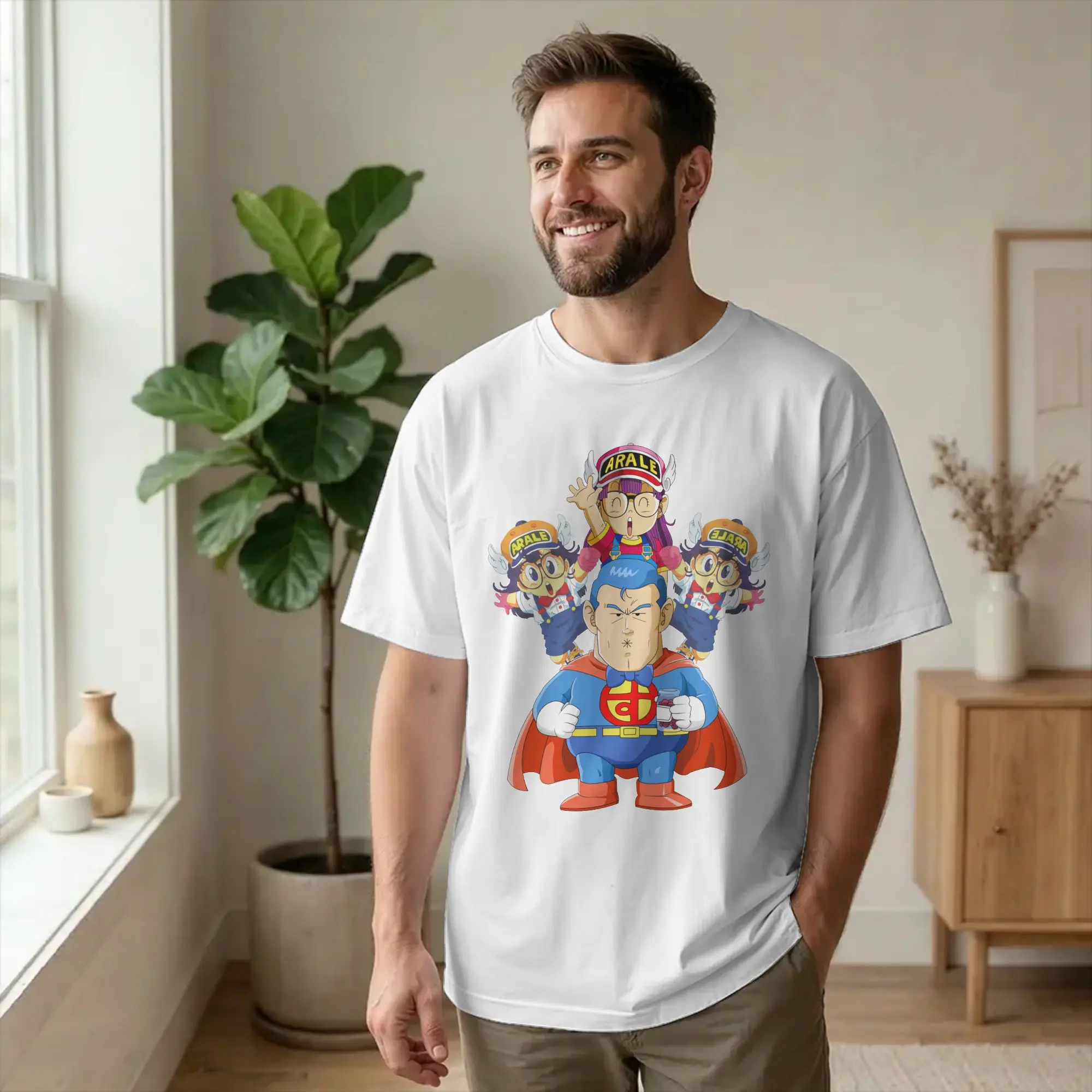 Men Women T-Shirt Dr. Slump And Arale Crazy Pure Cotton Tee Shirt Short Sleeve  T Shirt Round Collar Tops Summer
