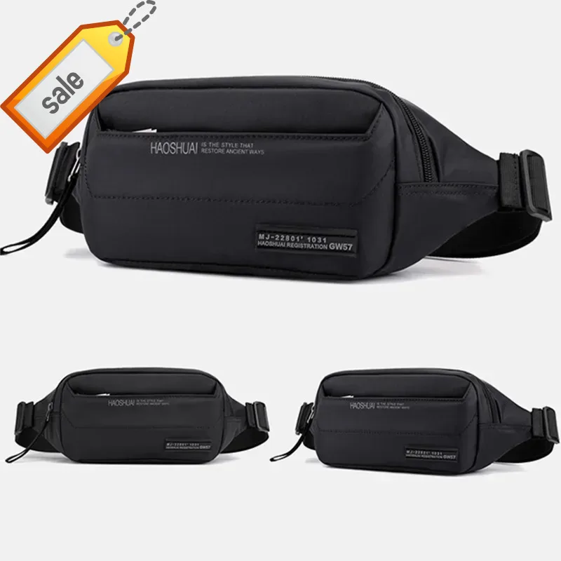 

High Quality Men Nylon Hip Bum Fanny Money Pouch Multi-Pocket New Fashion Sling Crossbody Chest Pack Male Waist Belt Bags