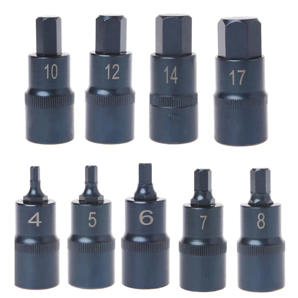 

1/2Inch Drive Hexagon Socket Screwdriver Wrench Hex Socket Wrench MultiFunction Hand Tool Drill Bit 55mm H4-H17