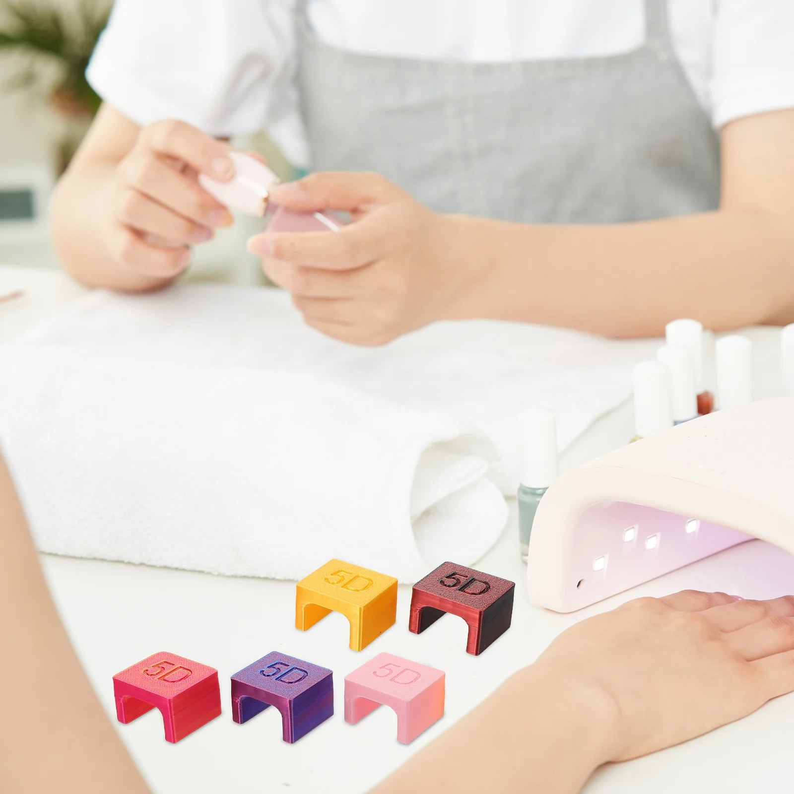 Separador de dedos para arte em unhas, 5 peças, opções multicoloridas, design à prova de derramamento para manicure precisa e aplicação limpa