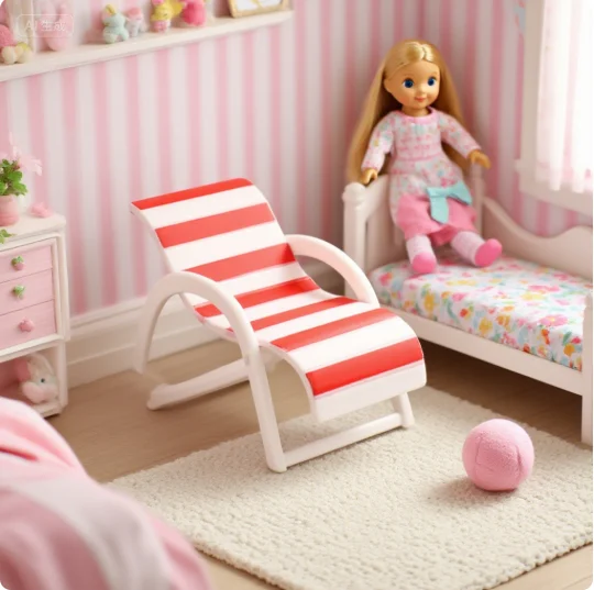 Miniature Handicrafts Toy House Decoration Micro Landscape Ornaments Mini Sun Umbrella Double Beach Chair Set