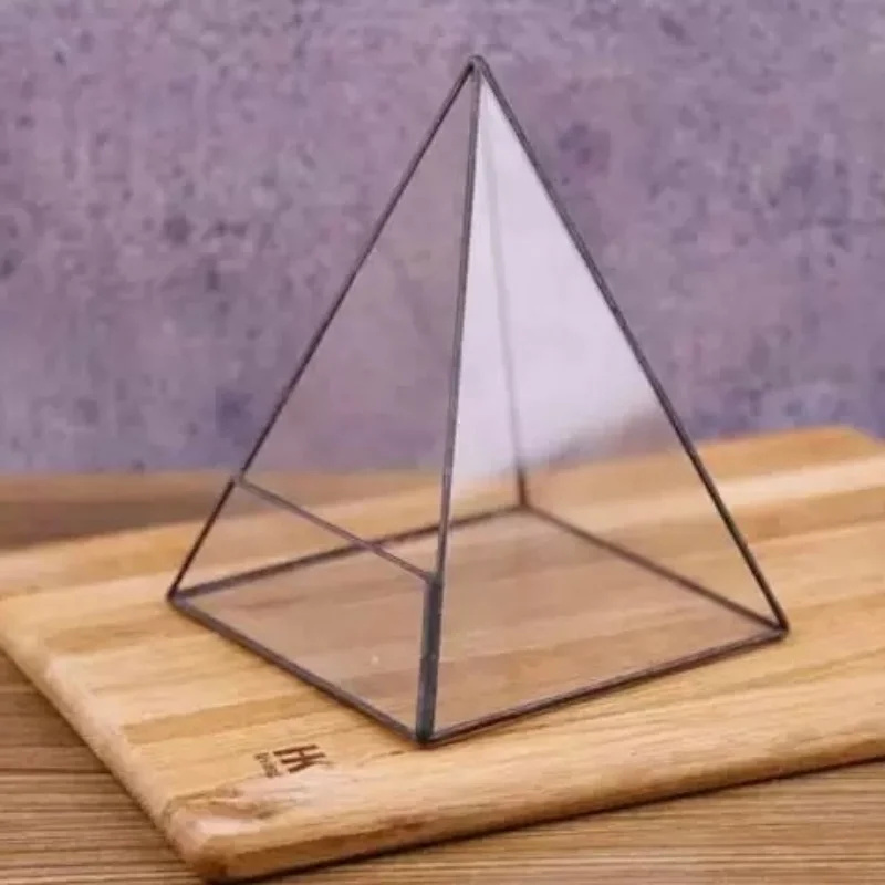 Pyramid Geometric Glass Terrarium Succulent Plants Container Planter Bonsai Flower PotGardening Decoration