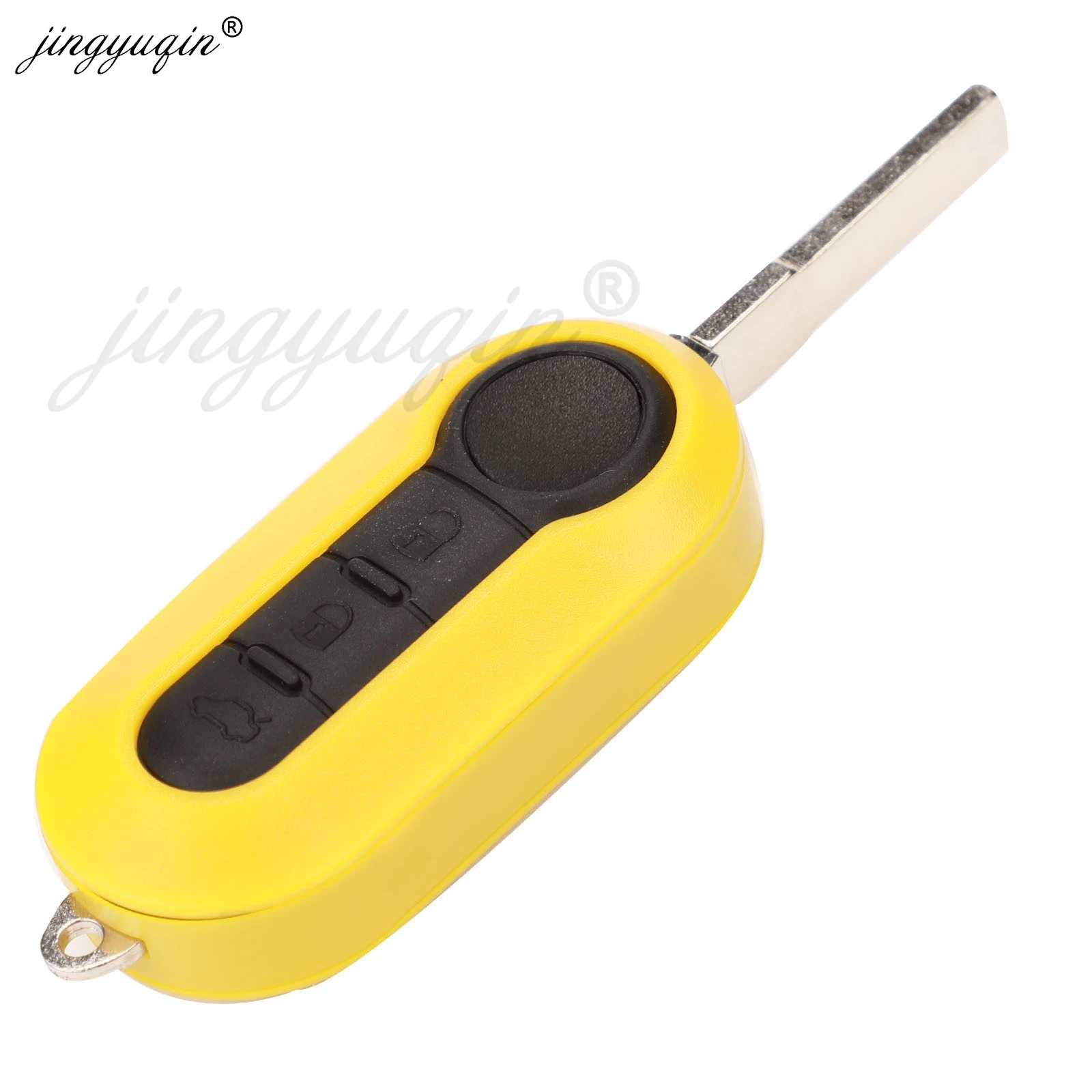 jingyuqin Colorful 3 Buttons Flip Remote Key COMBO Case Shell for FIAT 500 Panda Punto Bravo Car Alarm Keyless Entry Fob Cover