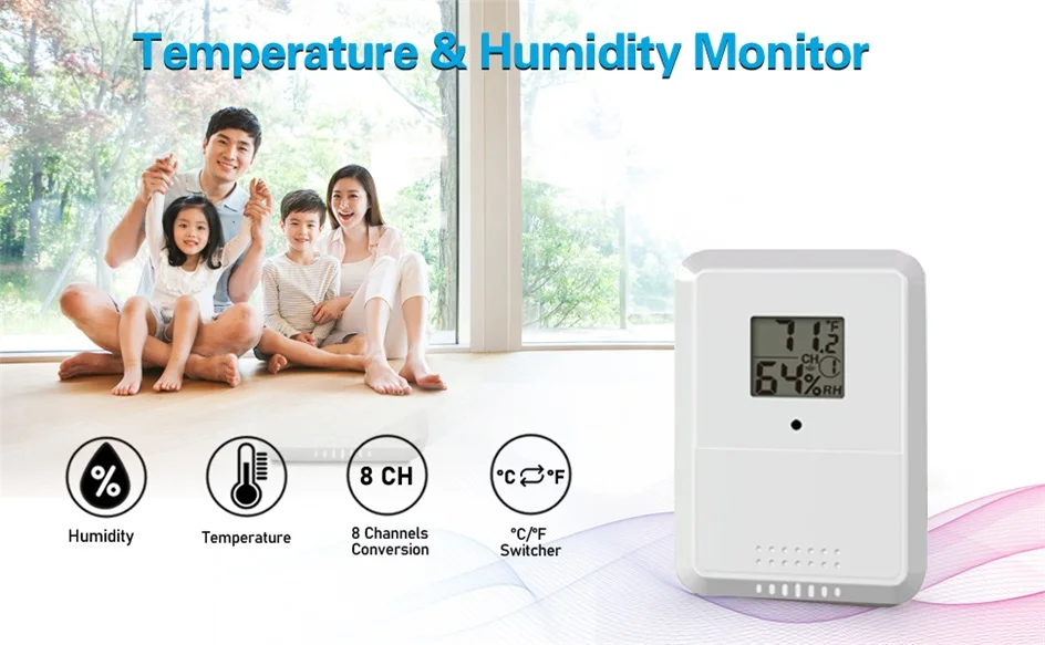 Drahtloses Thermometer-Hygrometer, intelligenter Temperatur-/Feuchtigkeitsmonitor für Zuhause/Büro, Alexa/Google Home – Detail 1