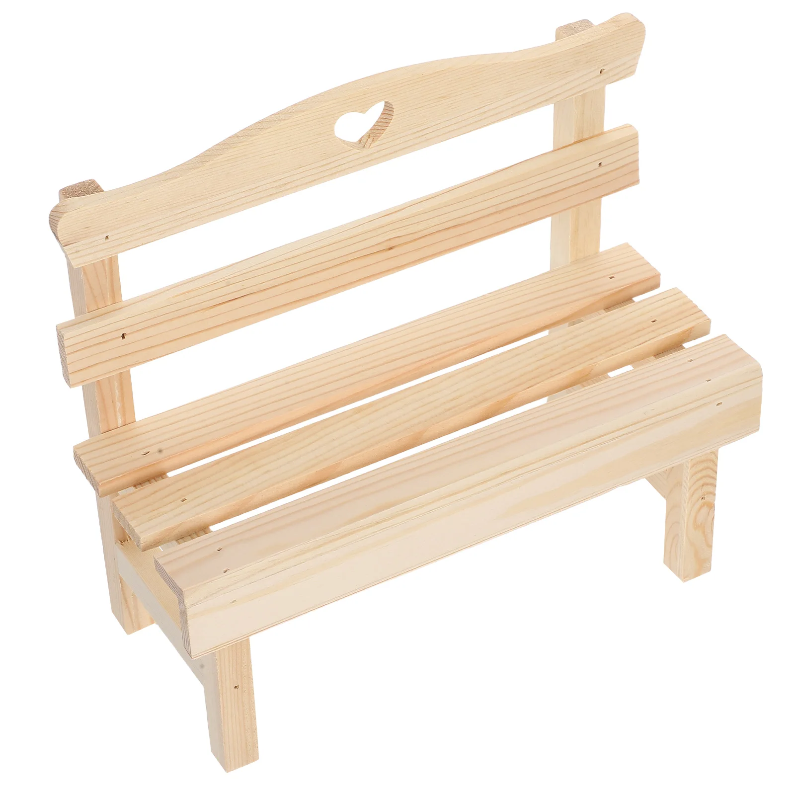

1pc Wooden Miniature Pine Craft Furniture Decorative Bench Dollhouse Garden Decorative Garden Bench Accessories Display