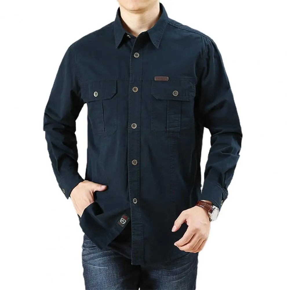 Chemises en denim à manches longues pour hommes, chemises militaires décontractées, coton, armée, printemps, automne, 2022