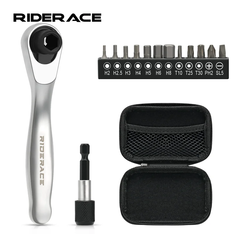 Bicycle Allen Key Spanner Quick Release MTB Road Bike Torque Ratchet Wrench 1/4 Inch Screwdriver Set Cycling Hand Repair Tools