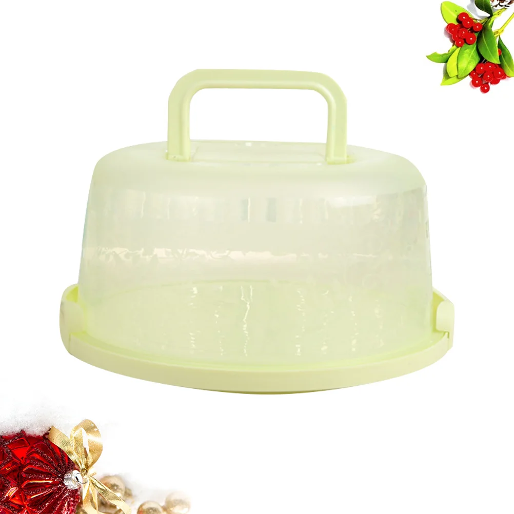

Handheld Cake Box Food Storage Container Green Portable Sealed Buckle Material for Refrigerator Kitchen Organizer with