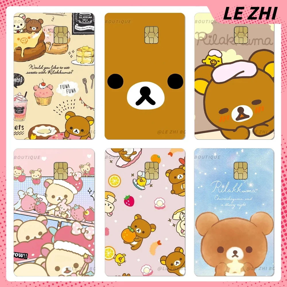 

Sweet Kawaii Rilakkuma Credit Card Debit Card Cover Stickers Skin Diy Pvc Waterproof Big Small Chip Sticker Birthday Gift