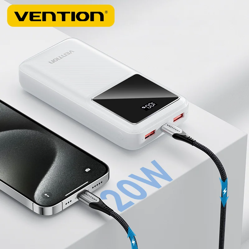 

Vention Power Bank 20000mAh Fast Charging Portable Powerbank Auxiliary Battery PD Charger 22.5W for Iphone 16 External Batteries