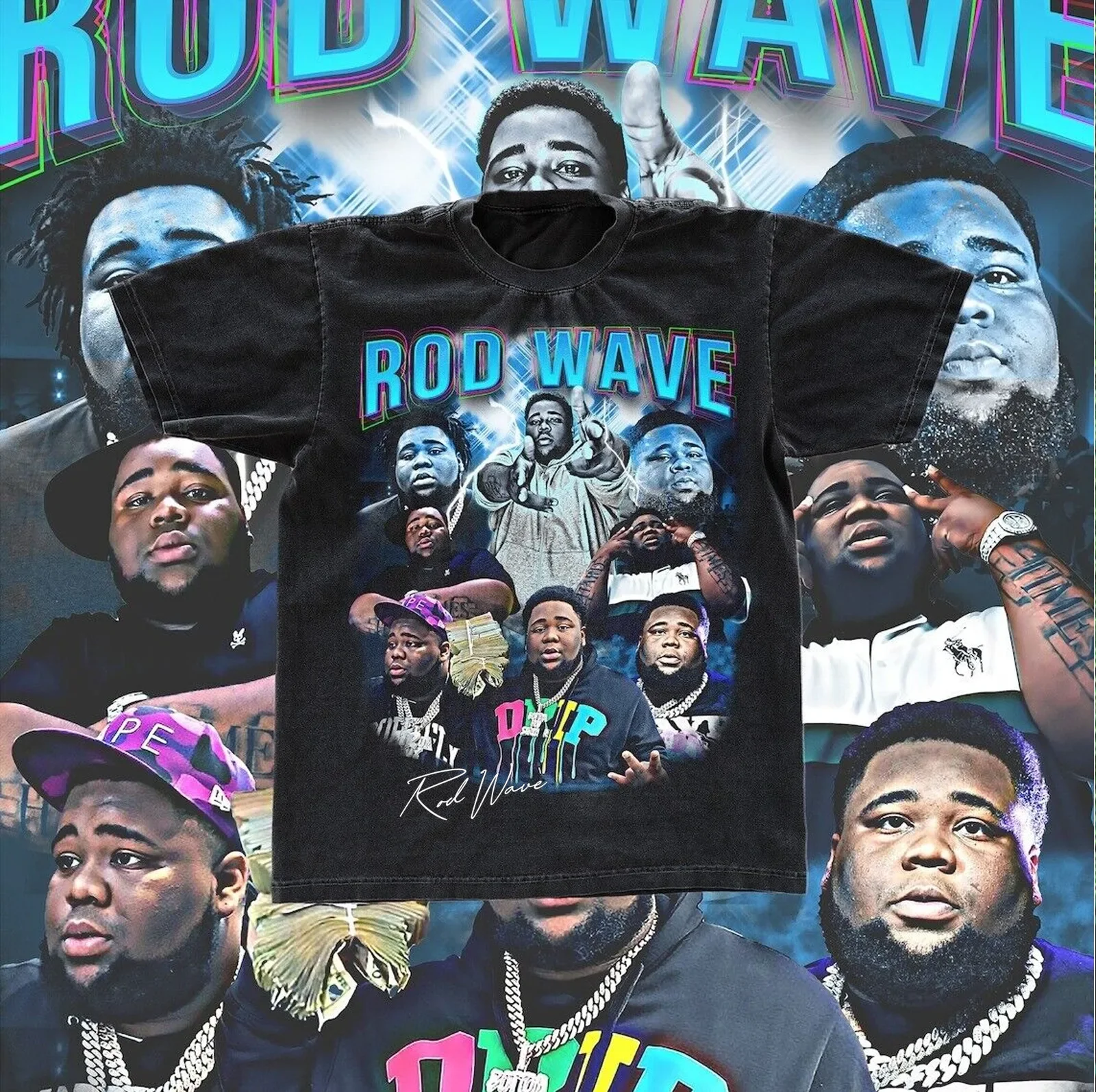 Rod Wave T Shirt S-4XL Hip hop Black Signature Gift For Fan All Size EG186