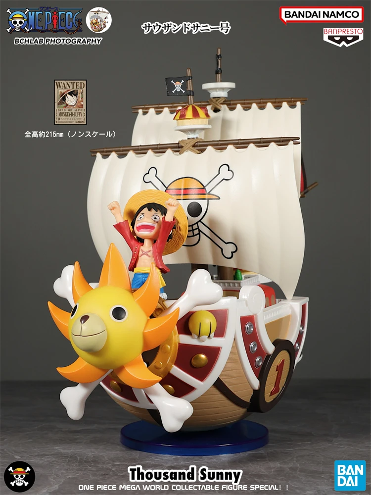 100% original Bandai Mega ein Stück Strohhut Piraten Ruffy Sonny Wanli Sonnenschein Figur Geschenk