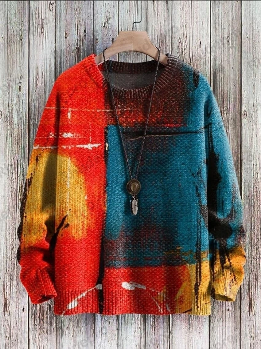 2027 PLstar Cosmos New 3D Printing Retro Pattern Series Christmas Warm Ugly Sweater Street Casual Unisex Winter Sweater