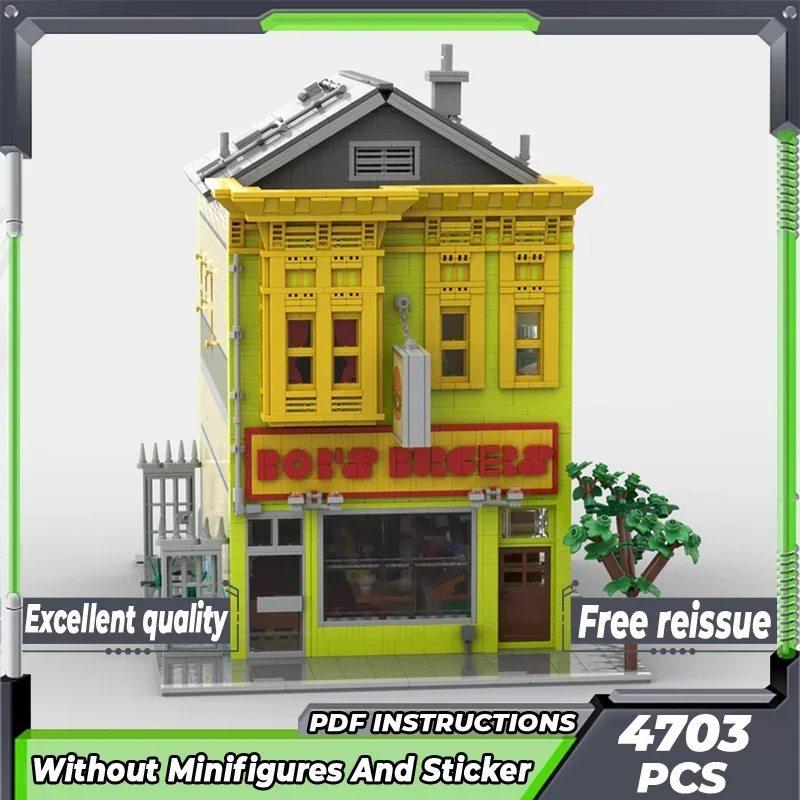 Animated Street View Model Moc Building Bricks Burgers House Technology Modular Blocks Gifts Christmas Toys DIY Sets Assembly