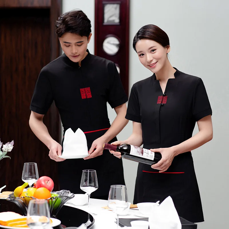 Hot Pot Restaurant Waiter Short Sleeve Restaurant Catering Chinese Restaurant Summer Farmhouse Restaurant Food Delivery Work Clo