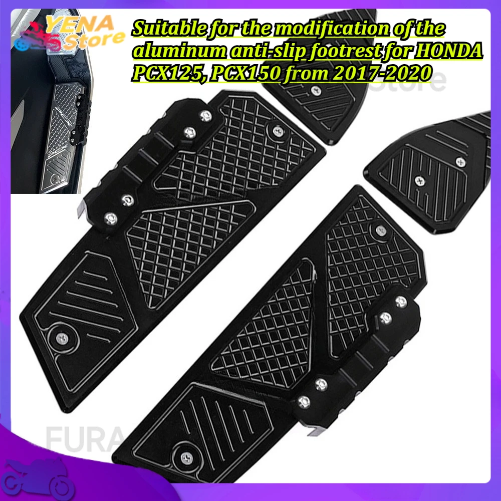 

Motorcycle footrest is suitable for the modification of the aluminum anti-slip footrest for HONDA PCX125, PCX150 from 2017-2020