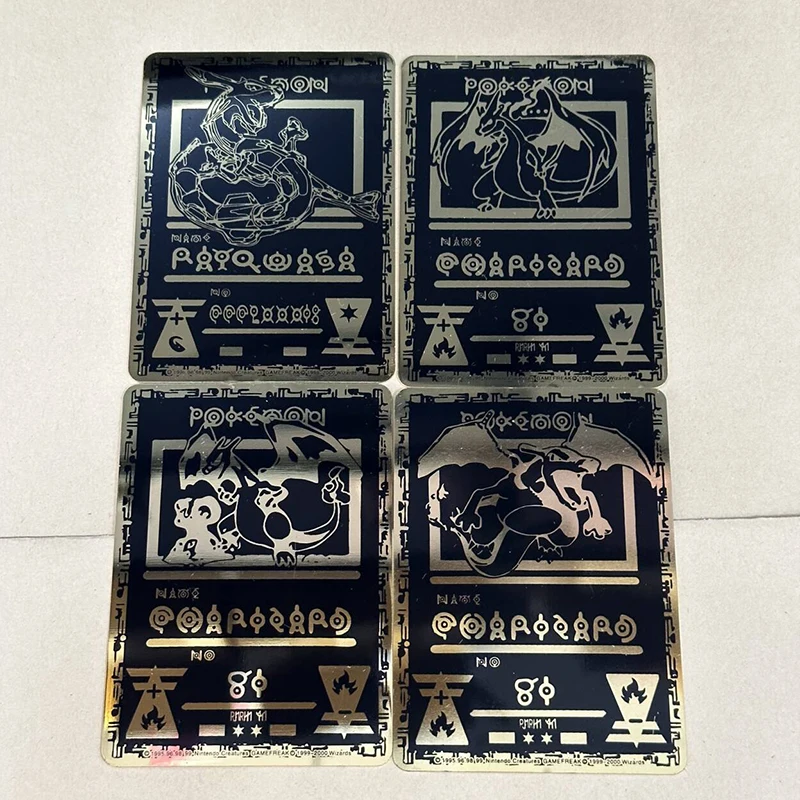 포켓몬 카드 블랙 골든 샤이니 아이언 피카추 리자몽 Rayquaza Mew Gengar Charmander 포켓몬 게임 컬렉션 어린이 장난감 선물