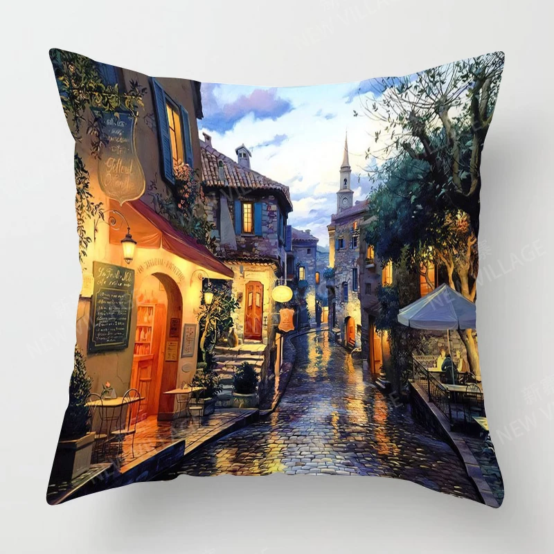 Home living room decoration cushion covers tall buildings short plush throw pillow cover45*45 pillowcase 40x40cm 50x50 45x45