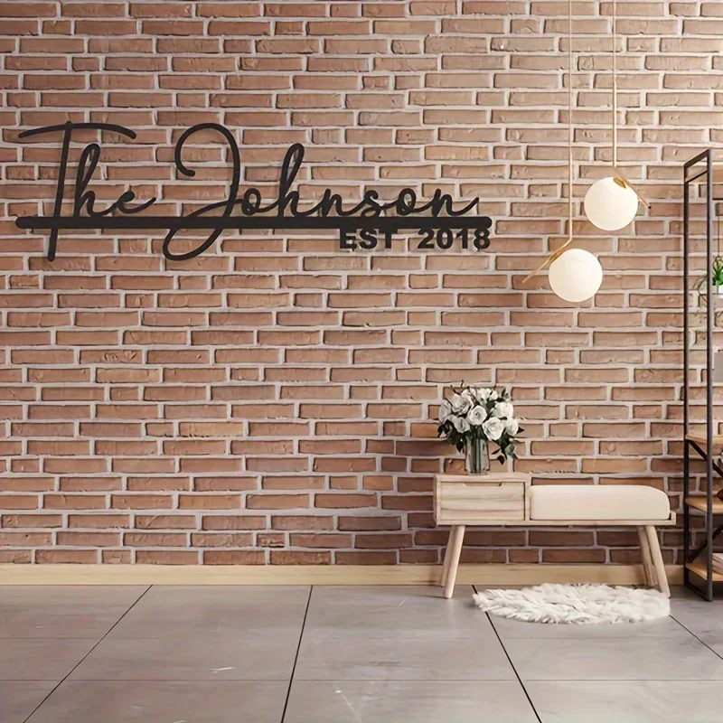 Letrero de metal personalizado “The Johnson EST 2018” - Arte de pared personalizado para elevar su hogar, desde el dormitorio hasta el comedor