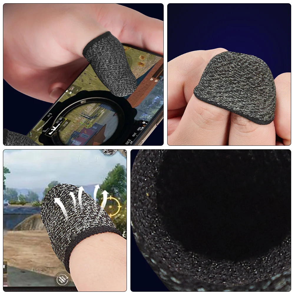 10 個のフィンガースリーブ通気性のある弾性フィンガーカバー柔軟なフィット感電話ゲーム画面タッチゲームコントローラーに適しています