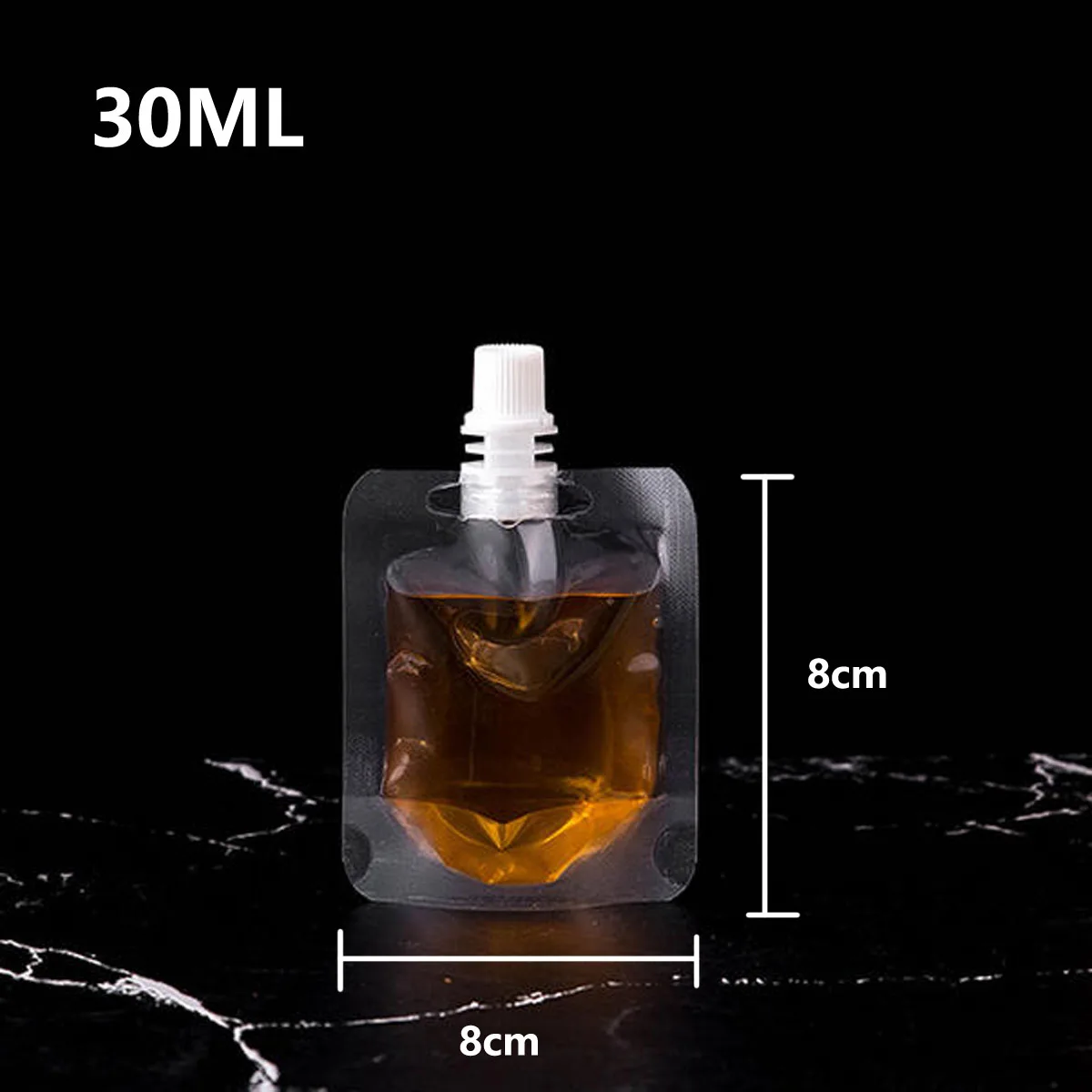 50X 100X Plastic Uitloop Zakken 30/50/100/150/200/300/500 ml Stand Up Vloeistof Drinken Melk Sap Wijn Pouch W/Caps Leeg 100 stks