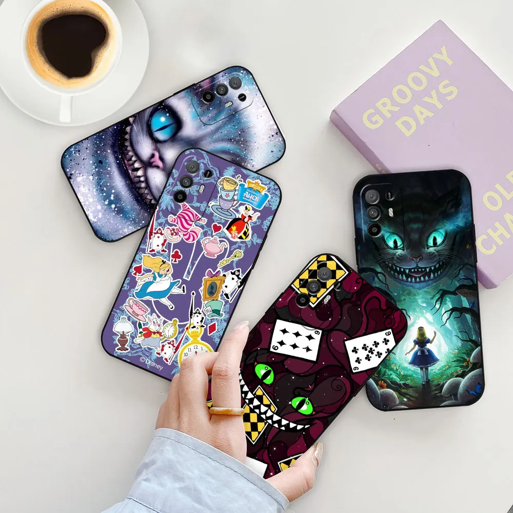 Cheshire Cat Alice in Wonderland Case For OPPO A98 A94 A93 A92 A78 A76 A74 A73 A60 A58 A57 A55 A54 A53 A38 A31 A17 A16 A15 Case