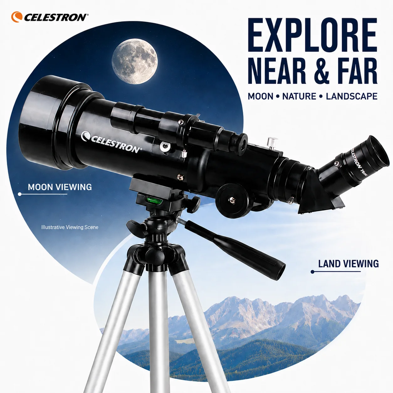Celestron Travel Scope 70 70mm 400mm Refractor Telescope with Tripod Carrying Bag for Moon Bird Watching Beginner Astronomy