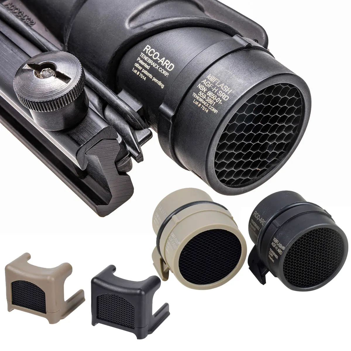 

Protective Lens Cover Killflash RM AOG 3.25 Moa Red Dot 4x32 Sight Scope Reflective Optical Night Vision Plastic Accessories